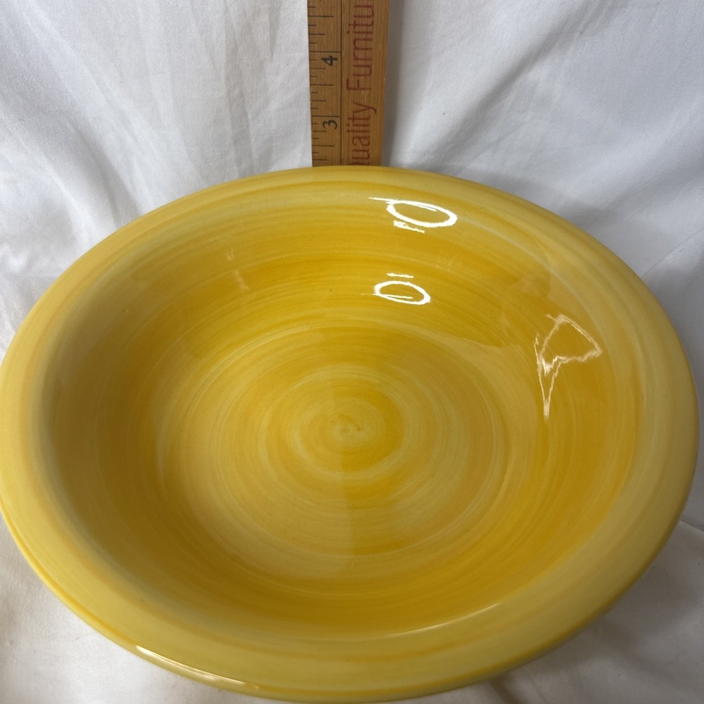 CITRUS GROVE Yellow Swirl Pasta Soup Cereal Bowl Hand Painted Ceramic 8.5" EUC 2 - Picture 4 of 4